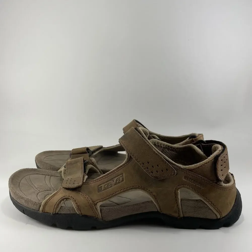 Teva Fossil Canyon Hiking Leather Active Sandals Brown Leather 6101 Mens Size 12